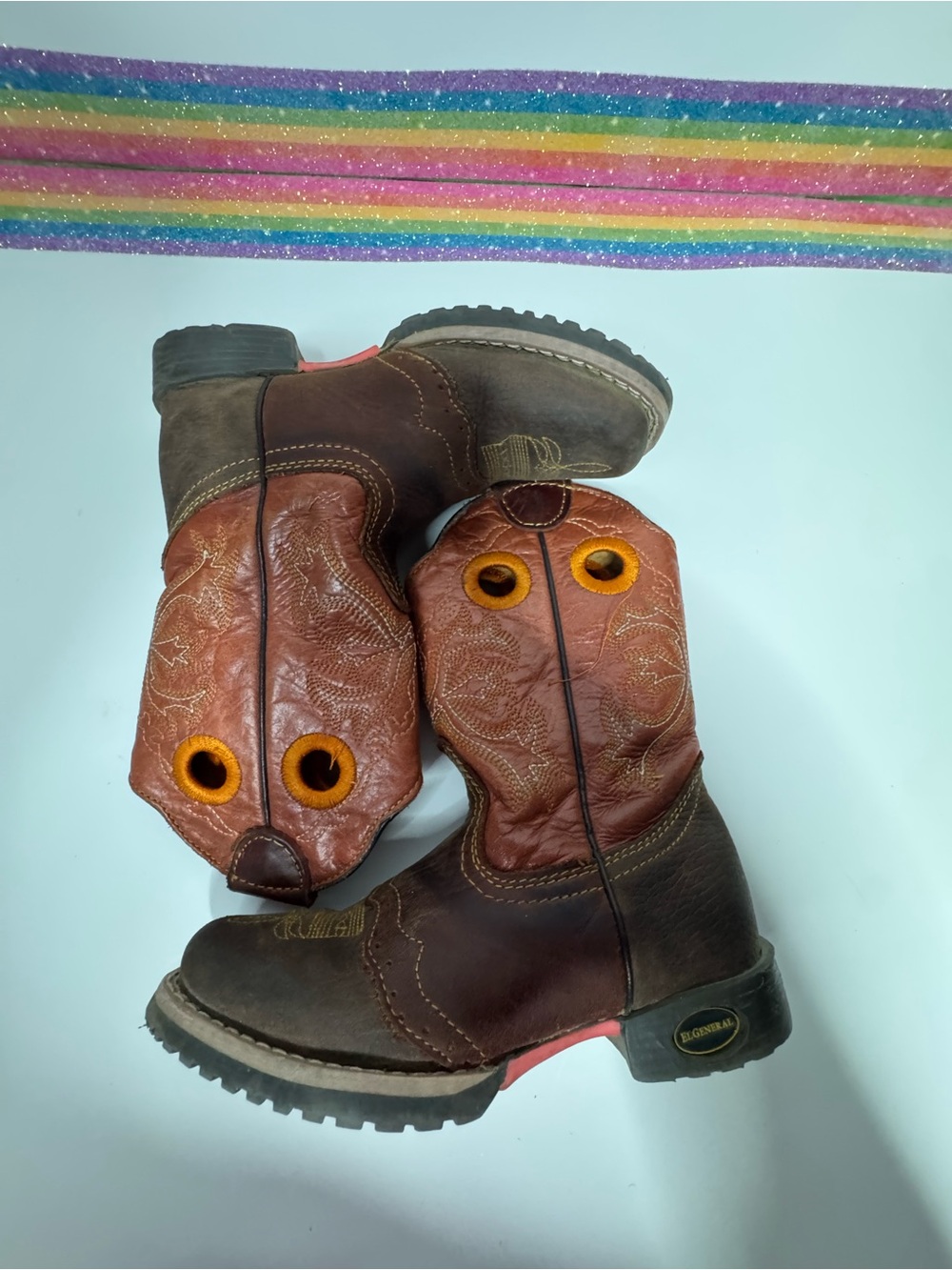 El General Brown and Tan Kids Boots